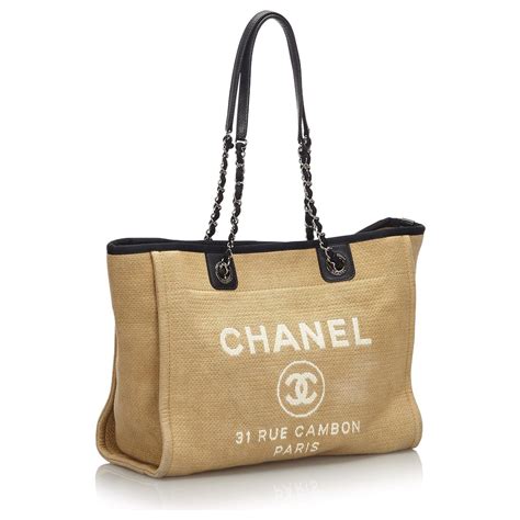 sac chanel cabas toile|chanel shopping bags.